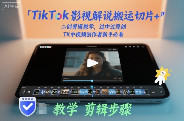 TikTok影视解说搬运切片+二创剪辑教学,过中过原创,TK中视频创作者新手必看-副业资源网