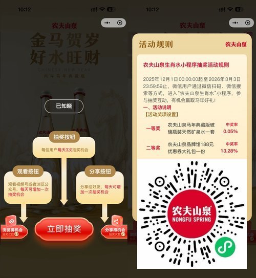 农夫山泉抽生肖玻璃瓶矿泉水-副业资源网