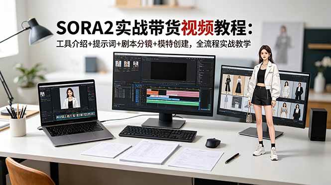 （18718期）SORA2实战带货视频教程：工具介绍+提示词+剧本分镜+模特创建，全流程实战教学-副业资源网