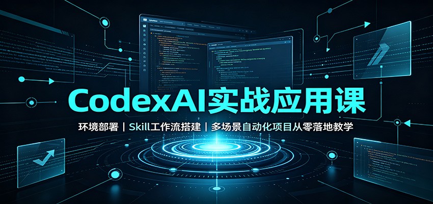 CodexAI实战应用课：环境部署Skill工作流搭建，多场景自动化项目从零落地教学-副业资源网