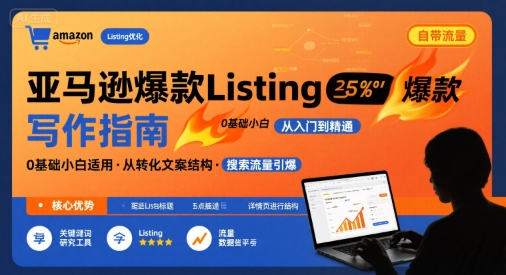亚马逊爆款Listing写作方法，亚马逊0基础小白也能写爆款自带流量的Listing-副业资源网