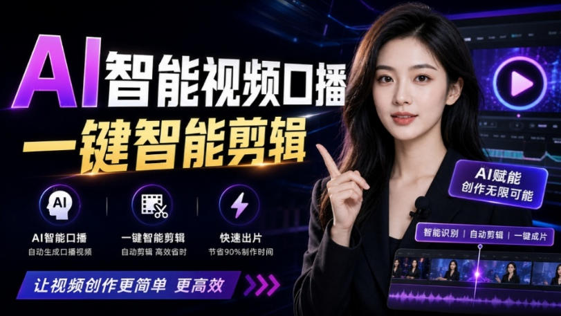AI智能视频口播一键剪辑，轻松出效果！口播动效库Skill来了，一键给添加动态文字、数据展示等video-talkcraft-副业资源网