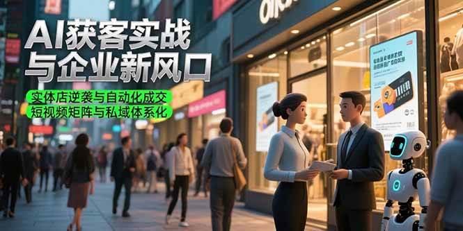 （15348期）AI获客实战与企业新风口，实体店逆袭与自动化成交 短视频矩阵与私域体系化-副业资源网
