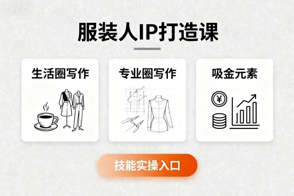 服装人IP打造课，文案创富+生活圈写作+专业圈写作+服装人专属+吸金元素+技能实操-副业资源网
