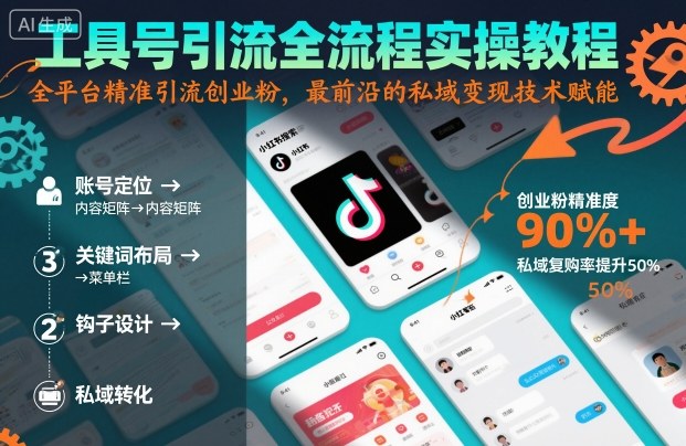 工具号引流全流程保姆级实操教程，全平台精准引流创业粉，最前沿的私域变现技术赋能-副业资源网