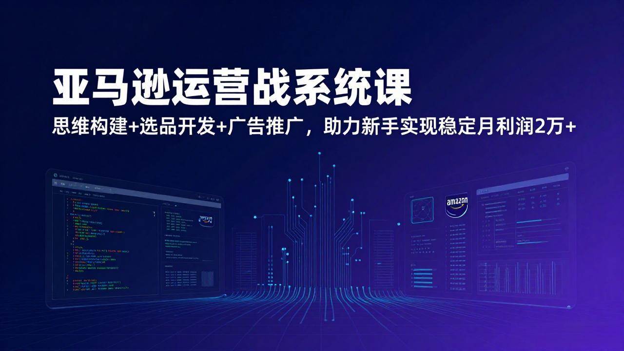 （17311期）亚马逊运营实战系统课，思维构建+选品开发+广告推广，助力新手实现稳定月利润2万+（更新）-副业资源网