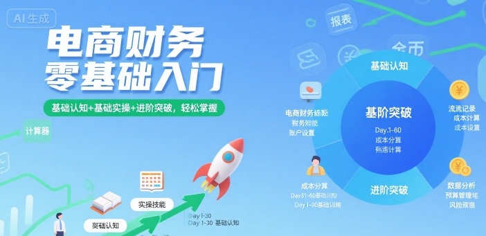 电商财务零基础入门，基础认知+基础实操+进阶突破，轻松掌握-副业资源网