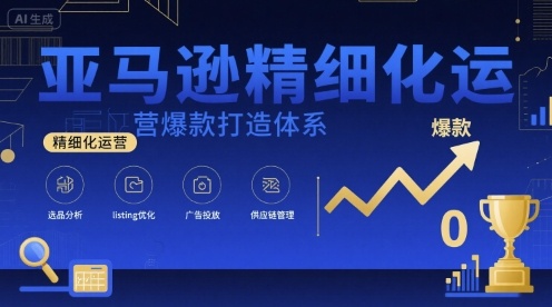 亚马逊精细化运营爆款打造体系，视频课+全套资料文档-副业资源网