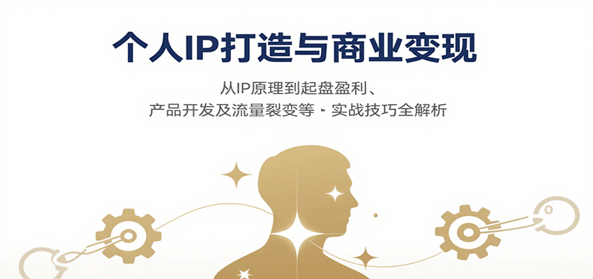 个人IP打造与商业变现，从IP原理到起盘盈利、产品开发及流量裂变等实战技巧全解析-副业资源网