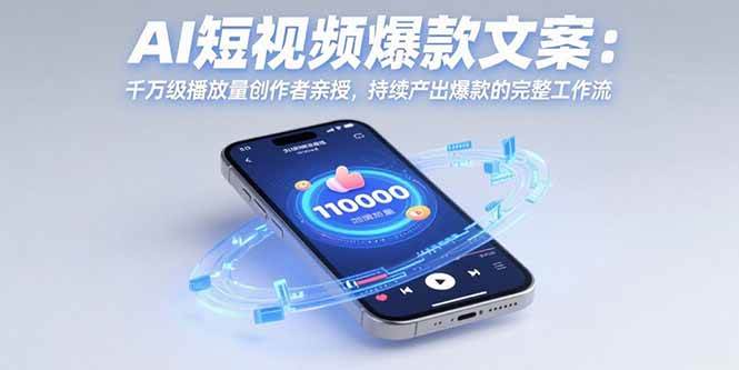 （15569期）AI短视频爆款文案：千万级播放量创作者亲授，持续产出爆款的完整工作流-副业资源网