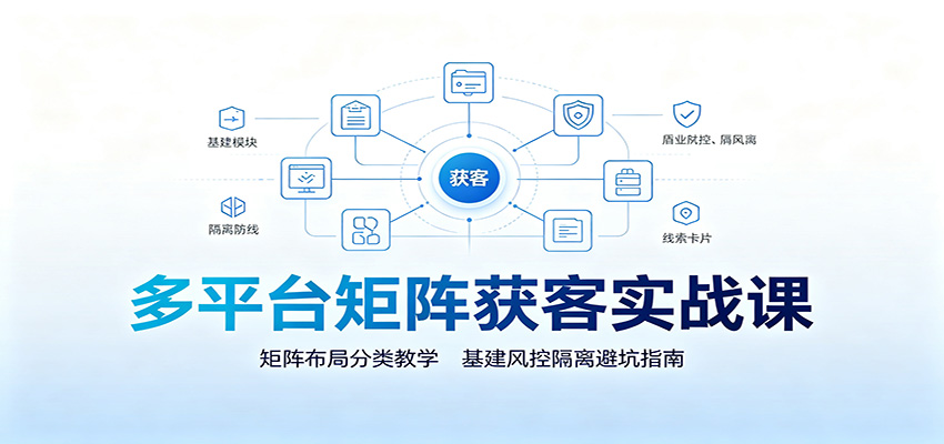 多平台矩阵获客实战课：矩阵布局分类教学，基建风控隔离避坑指南-副业资源网
