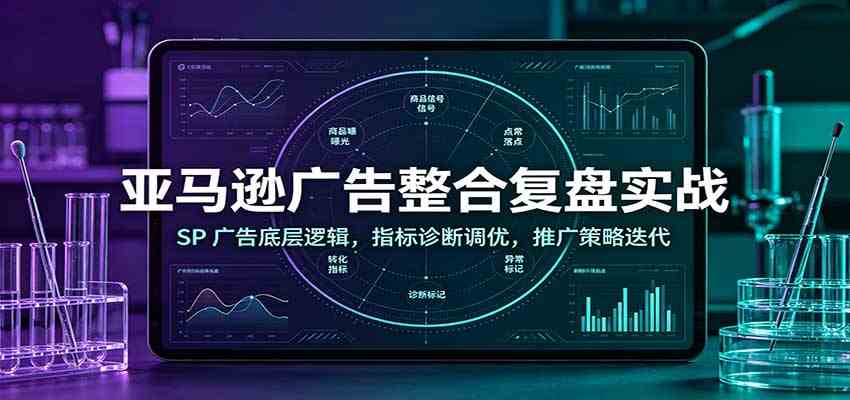 亚马逊广告整合复盘实战：SP广告底层逻辑，指标诊断调优，推广策略迭代-副业资源网