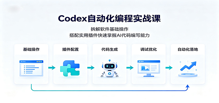Codex自动化编程实战课:拆解软件基础操作,搭配实用插件快速掌握AI代码编写能力-副业资源网