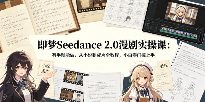 即梦Seedance 2.0漫剧实操课：有手就能做，从小说到成片全教程，小白零门槛上手-副业资源网