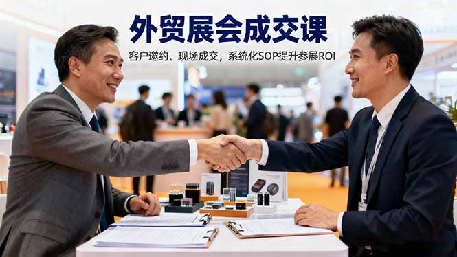 外贸展会成交课,含目标制定、客户邀约、现场成交,系统化SOP提升参展ROI-副业资源网