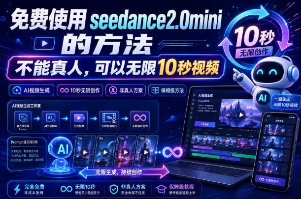 免费使用seedance2.0mini的方法，不能真人，可以无限10秒视频，9图+3音频参考-副业资源网