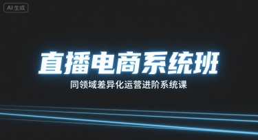 直播电商系统班，同领域差异化运营进阶系统课-副业资源网