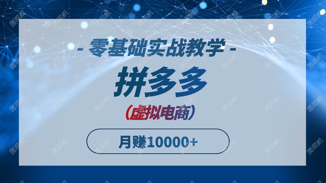 （14880期）拼多多虚拟电商，零基础实战教学，快速打爆商品，新手也能月入10000+-副业资源网