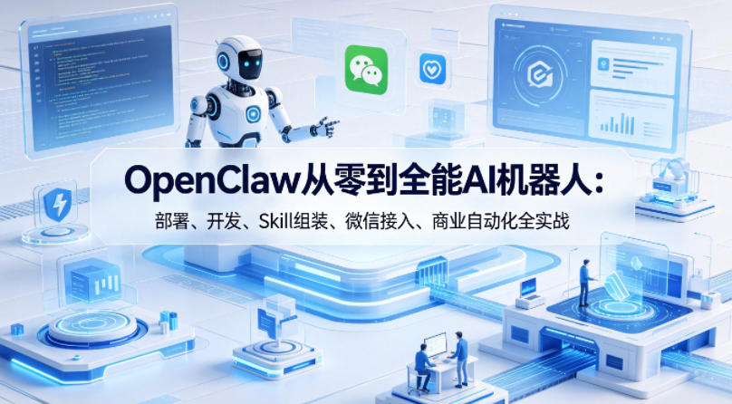 OpenClaw从零到全能AI机器人：部署、开发、Skill组装、微信接入、商业自动化全实战-副业资源网