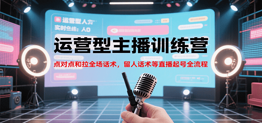 运营型主播训练营，点对点和拉全场话术，留人话术等直播起号全流程（更新7月）-副业资源网
