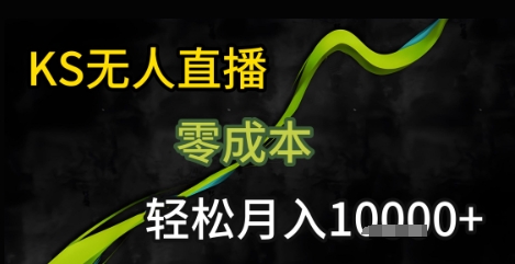 KS无人直播25年最新玩法，只需一部手机，轻松月入1W+【揭秘】-副业资源网