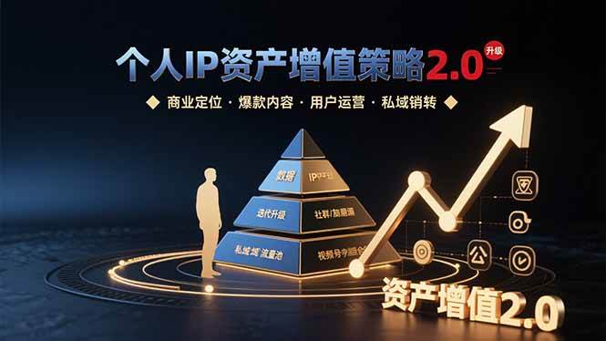 （15653期）个人IP资产增值策略2.0 拆解商业定位/爆款内容/用户运营/私域销转四大模块-副业资源网