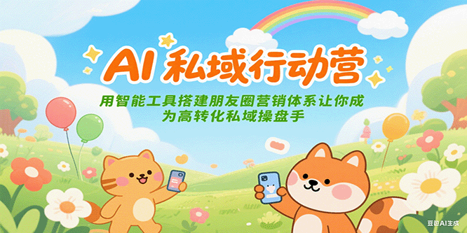 AI私域行动营：用智能工具搭建朋友圈营销体系让你成为高转化私域操盘手-副业资源网