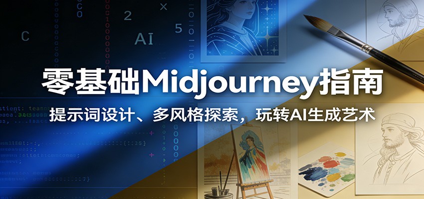 零基础Midjourney指南：提示词设计、多风格探索，玩转AI生成艺术-副业资源网
