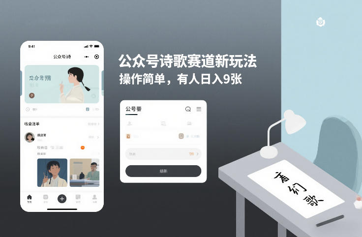 公众号诗歌赛道新玩法，操作简单，有人日入9张-副业资源网