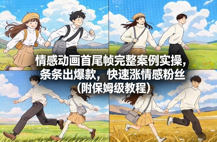 情感动画首尾帧完整案例实操，条条出爆款，快速涨情感粉丝（附保姆级教程）-副业资源网