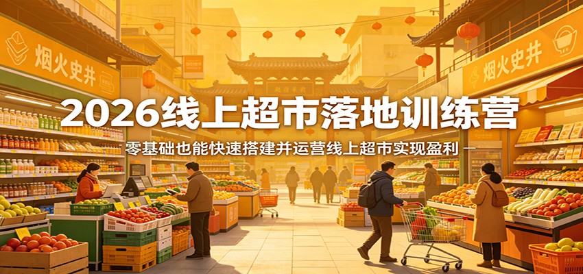 2026线上超市落地训练营,零基础也能快速搭建并运营线上超市实现盈利 2026线上超市落地训练营,零基础也能快速搭建并运营线上超市实现盈利