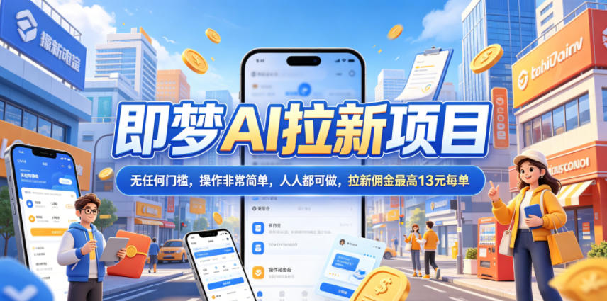 2026年即梦AI拉新项目最新玩法，无任何门槛，操作非常简单，人人都可做，拉新佣金最高13米每单（更新07月25日）-副业资源网