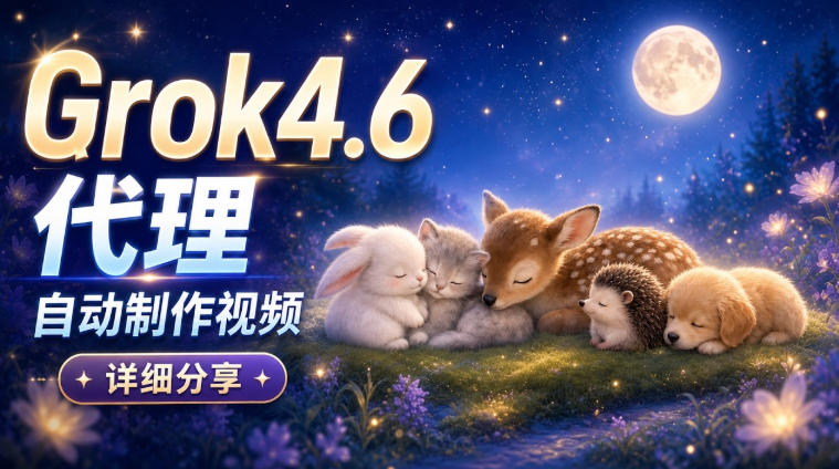 Grok 4.6代理自动制作视频！从提示词到成片全流程详细分享｜AI Agent实操分享-副业资源网
