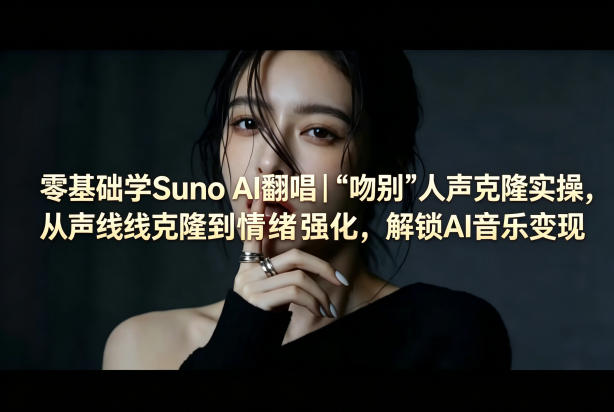 零基础学Suno AI翻唱｜《吻别》人声克隆实操，从声线克隆到情绪强化，解锁AI音乐变现-副业资源网