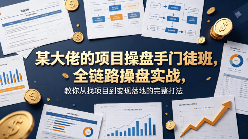 某大佬的项目操盘手门徒班，全链路操盘实战，教你从找项目到变现落地的完整打法-副业资源网