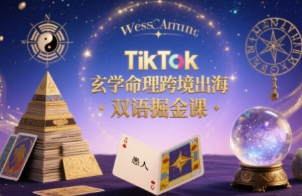 TikTok玄学命理跨境出海双语掘金课，手把手教你用命理知识精准直击海外用户痛点-副业资源网