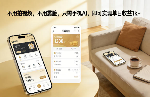 不用拍视频，不用露脸，只需手机AI，即可实现单日收益1k+【揭秘】-副业资源网