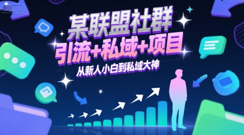 某联盟社群，引流+私域+项目，从新人小白到私域大神-副业资源网