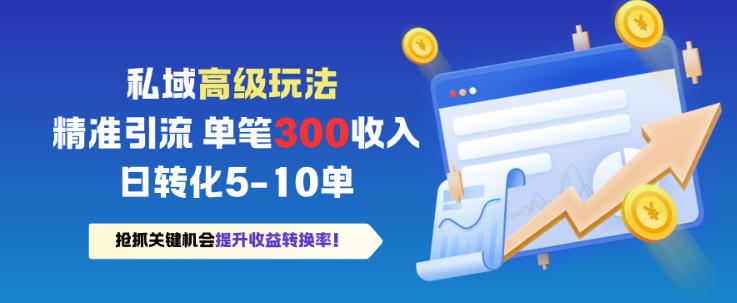 私域高级玩法，精准引流，单笔3张收益，日转化5-10单-副业资源网
