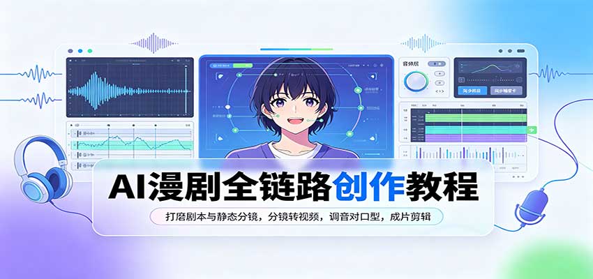 AI漫剧全链路创作教程：打磨剧本与静态分镜，分镜转视频，调音对口型，成片剪辑-副业资源网