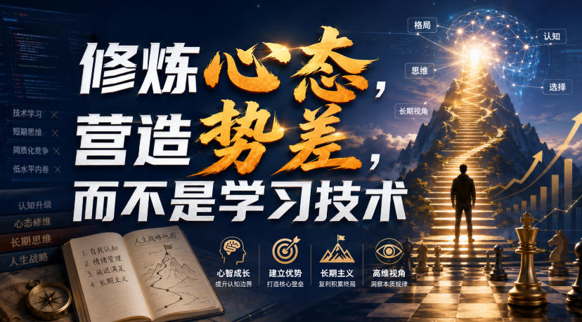 付费文章：修炼心态，营造势差，而不是学习技术-副业资源网