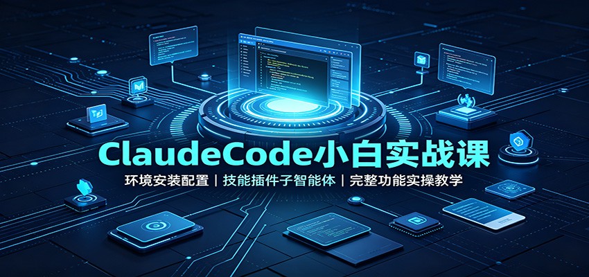 ClaudeCode小白实战课:环境安装配置,技能插件子智能体,完整功能实操教学-副业资源网