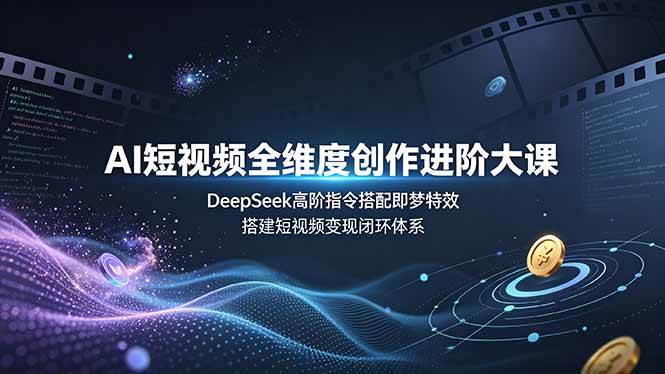 （19153期）AI短视频全维度创作进阶大课，DeepSeek高阶指令搭配即梦特效，搭建短视频变现闭环体系-副业资源网