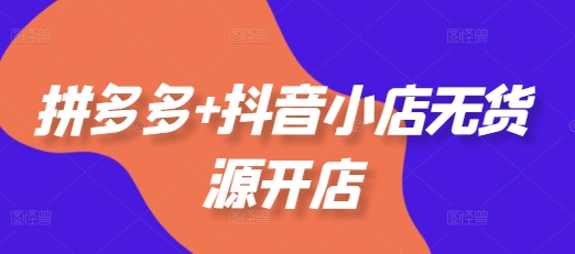 拼多多+抖音小店无货源开店，包括：选品、运营、基础、付费推广、爆款案例等(更新25年8月)-副业资源网