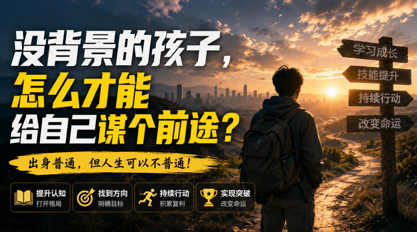 付费文章：没背景的孩子，怎么才能给自己谋个前途？-副业资源网