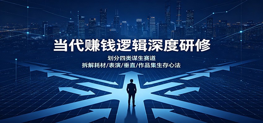 当代赚钱逻辑深度研修：划分四类谋生赛道，拆解耗材/表演/垂直/作品集生存心法-副业资源网