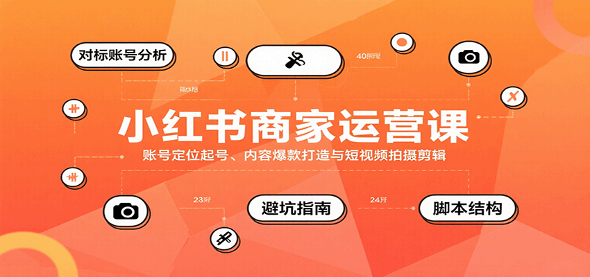 小红书商家运营课，账号定位起号、内容爆款打造与短视频拍摄剪辑-副业资源网