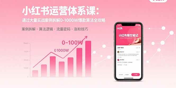 （15792期）小红书运营体系课：通过大量实战案例拆解0-1000W爆款算法全攻略-副业资源网