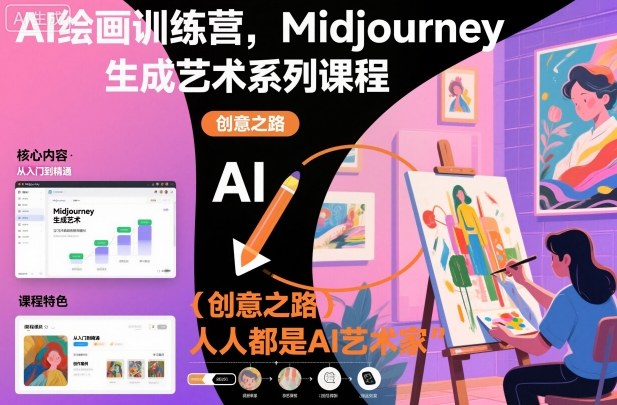 AI绘画训练营，Midjourney生成艺术系列课程，人人都是AI艺术家-副业资源网
