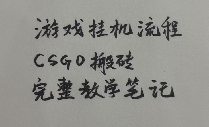 游戏挂G全流程笔记分享,CSGO游戏搬砖,小白看了当天学会见收益【揭秘】-副业资源网